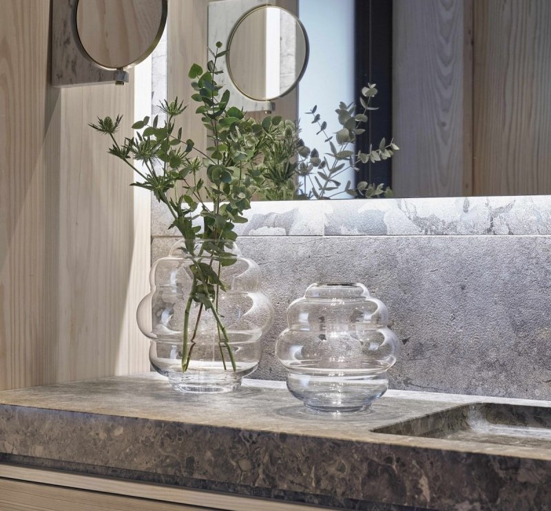 Villa Collection BUBBLE Szklany Wazon do Kwiatów 20 cm Biały