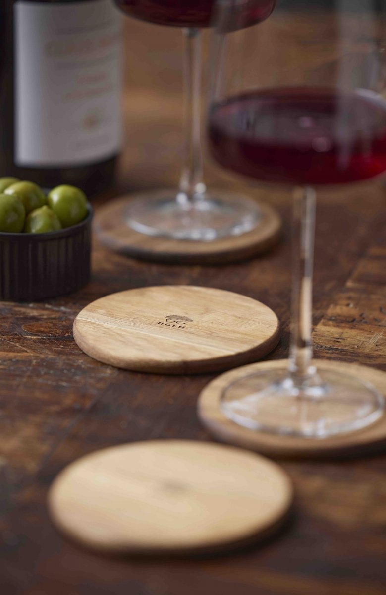 Holm WOODEN Drewniane Podstawki pod Szklanki 4 Szt.