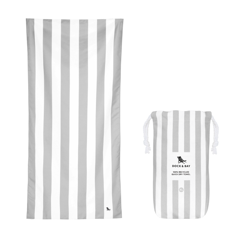 Dock &amp; Bay CABANA Szybkoschnący Ręcznik Plażowy XL 200x90 cm / Goa Grey