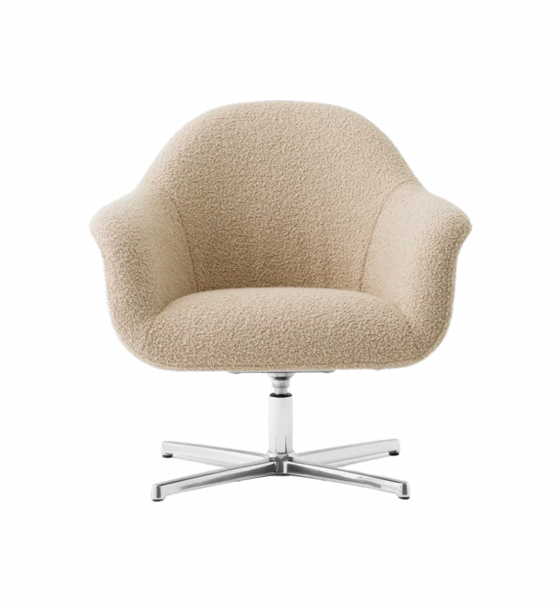 Audo HARBOUR Fotel Wypoczynkowy Obrotowy - Podstawa Aluminium / Kremowy (Baena 15)