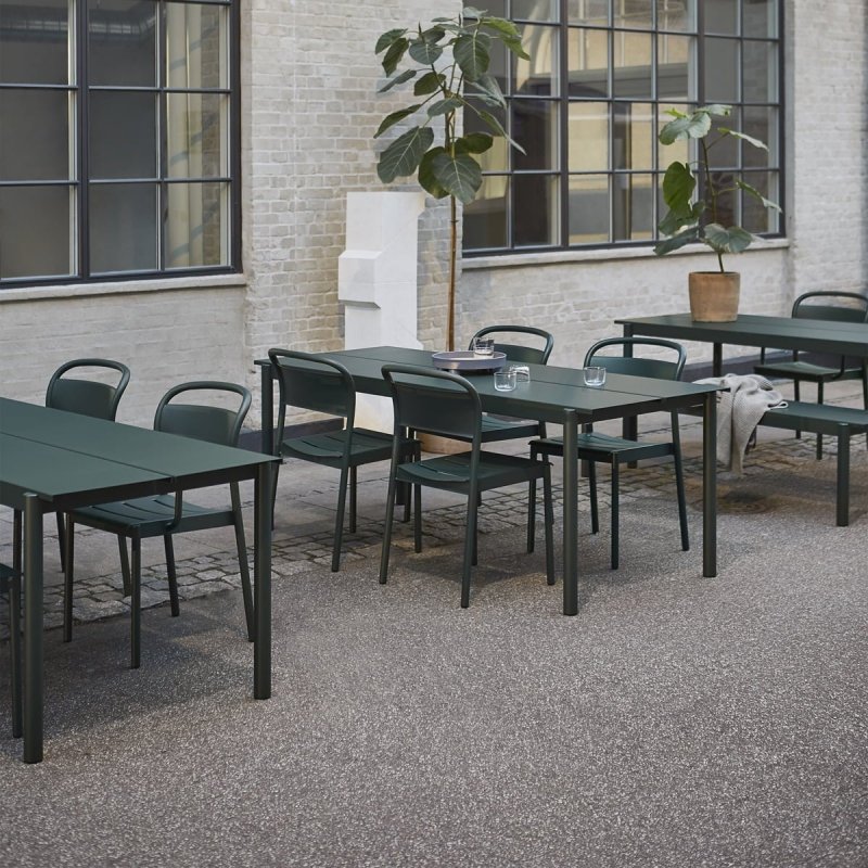 Muuto LINEAR SIDE Krzesło Ogrodowe Metalowe / Pomarańczowe