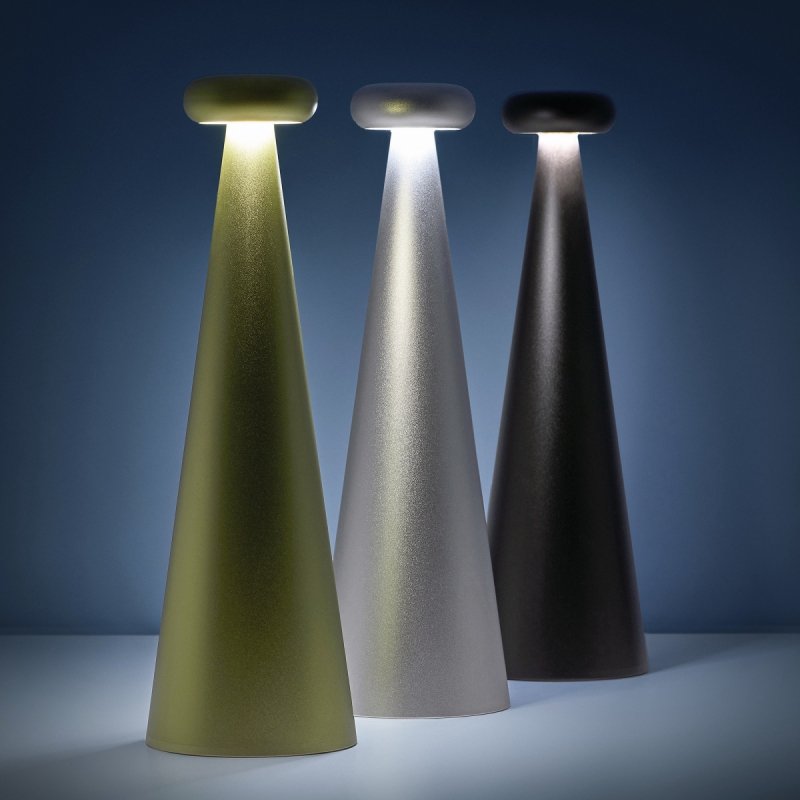 Alessi BEDIN Bezprzewodowa Lampa Stołowa LED / Żółta Fluorescencyjna