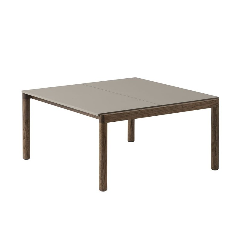 Muuto COUPLE Stolik Kawowy z Ceramicznym Blatem 84x80 cm / Ciemny Dąb - Blat Gładki Taupe