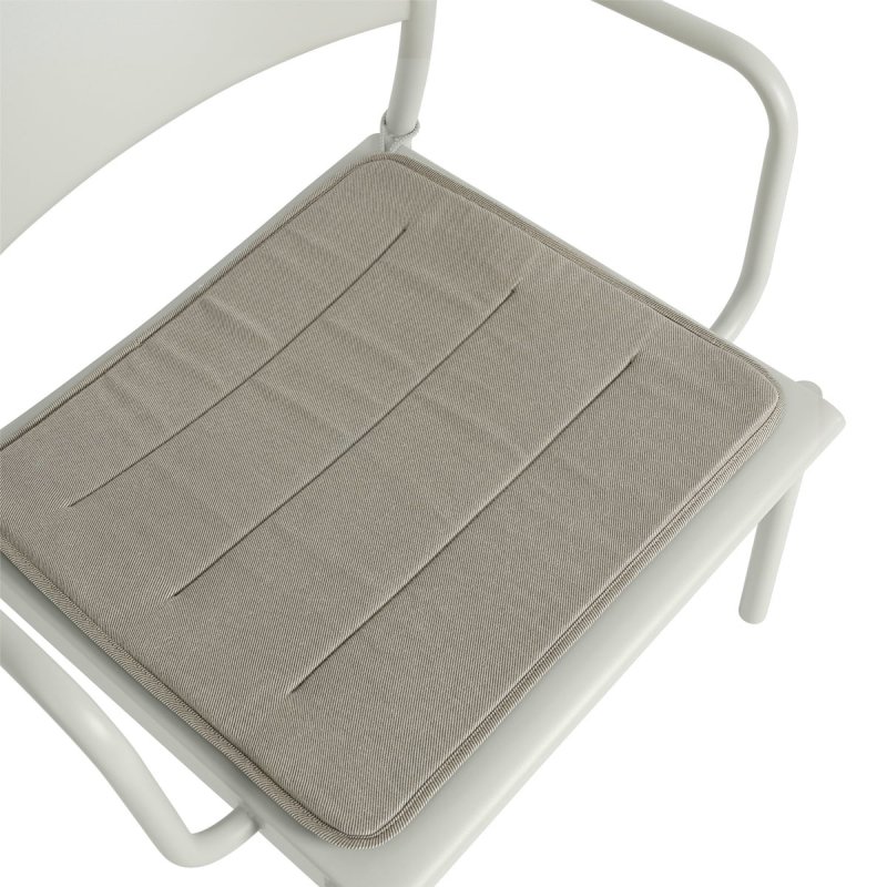 Muuto LINEAR OUTDOOR Stalowy Fotel Ogrodowy Lounge - Zewnętrzny / Jasnoszary