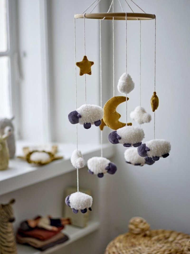Zawieszka mobil z owieczkami Bloomingville MINI do łóżeczka