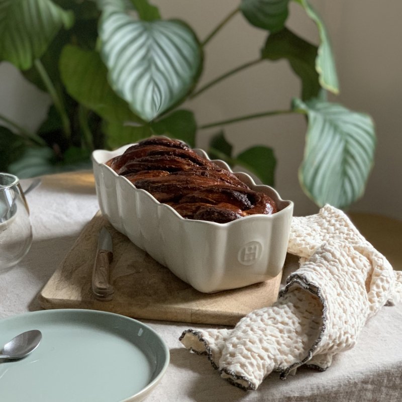 Emile Henry MADELEINE Ceramiczna Forma do Ciasta - Podłużna / Waniliowa