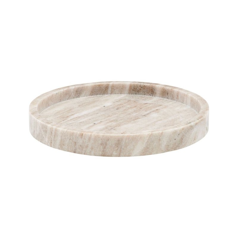 Meraki TRAY Okrągła Podstawka Łazienkowa 25 cm Taca na Kosmetyki - Marmurowa