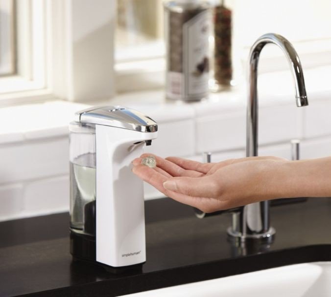 simplehuman SENSOR Bezdotykowy Automatyczny Dozownik z Czujnikiem do Mydła, Żelu Antybakteryjnego, Płynu - Biały