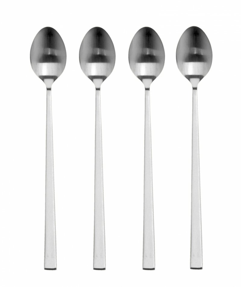 Bitz HOME Łyżeczki do Kawy Latte 20 cm 4 Szt. / Srebrne Matowe