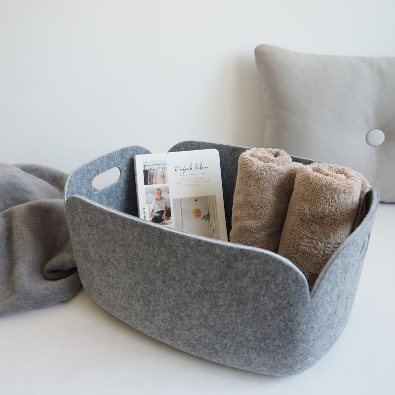 Muuto RESTORE Pojemnik - Kosz Filcowy do Przechowywania - Sand