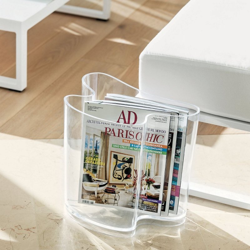 Guzzini DECORATIVE Gazetnik - Stojak na Magazyny / Transparentny