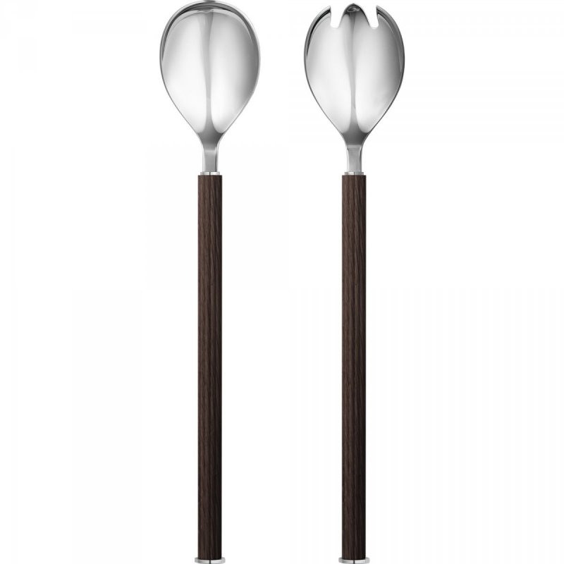 Georg Jensen BERNADOTTE Sztućce do Serwowania Sałaty / Ciemny Dąb