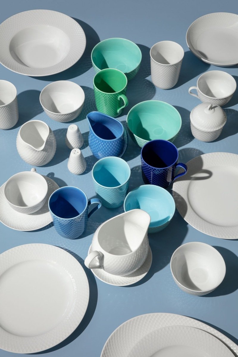 Lyngby Porcelain RHOMBE Mlecznik Niebieski