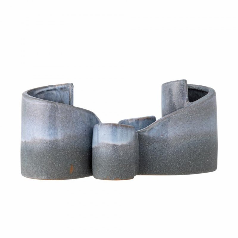 Bloomingville MELIAD Ceramiczna Podpórka do Książek - Pojemnik / Niebieska