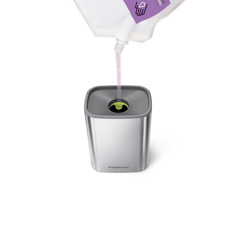 Simplehuman STEEL Stalowy Dozownik do Mydła w Płynie 473 ml Srebrny Matowy z Powłoką Antybakteryjną