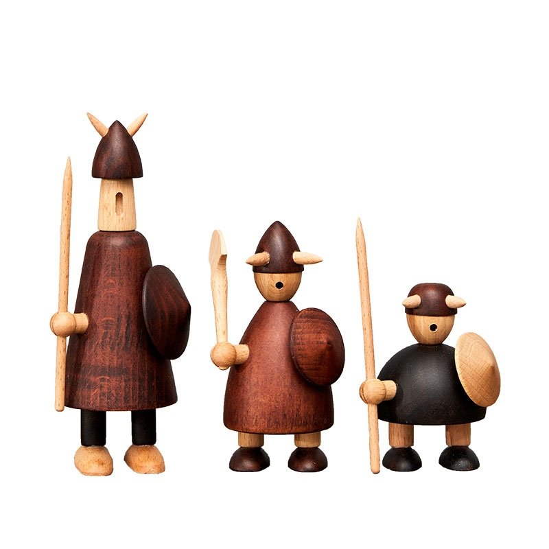 Andersen Furniture THE VIKINGS Zestaw 3 Drewnianych Wikingów