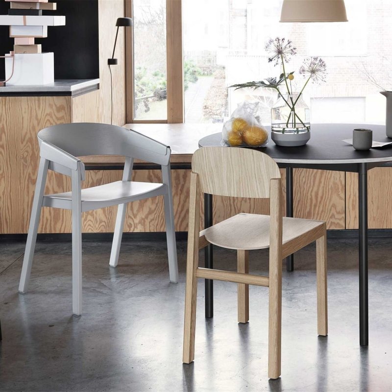 Muuto COVER Krzesło Drewniane - Szare