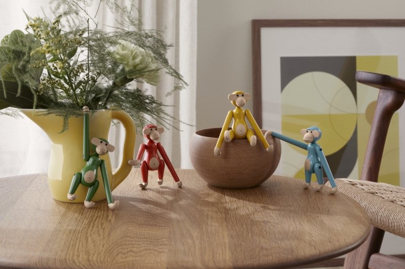 Kay Bojesen MONKEY Małpka Drewniana Mini - Jasnozielona / Edycja Limitowana