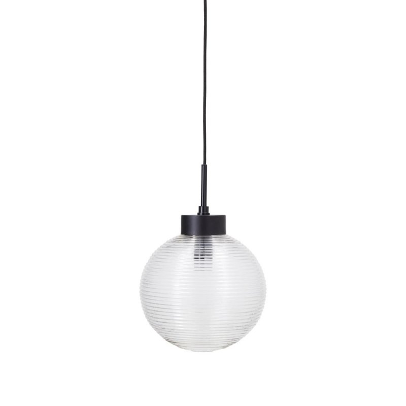 House Doctor GAIA Lampa Wisząca 25 cm Czarna / Klosz Bezbarwny