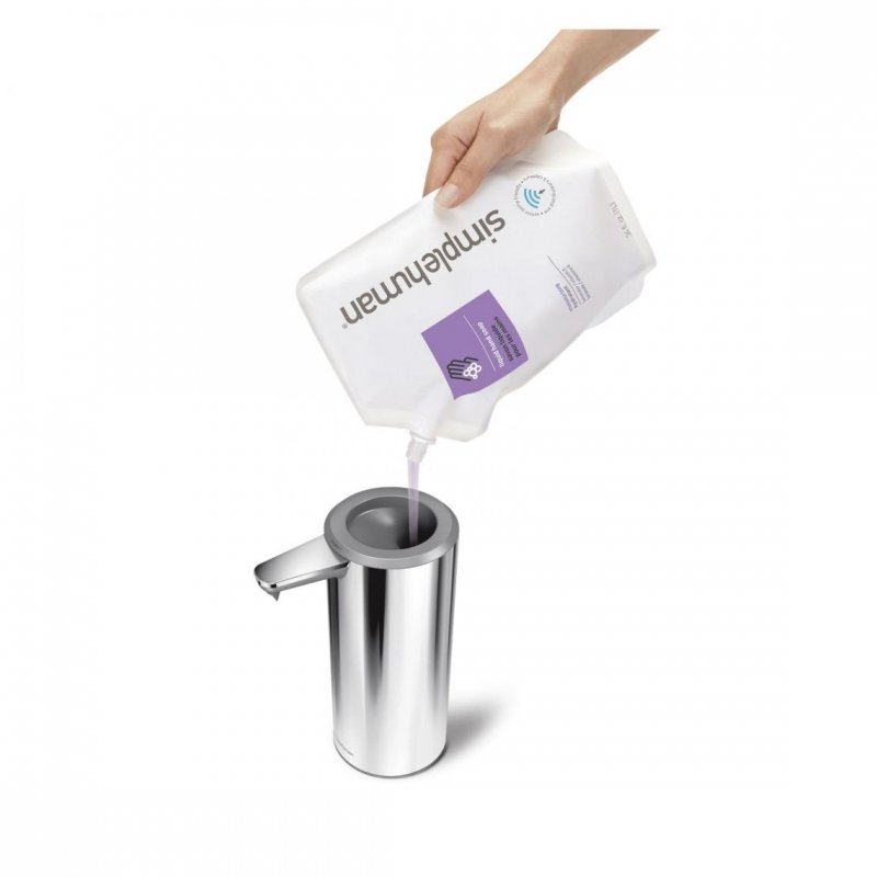 Simplehuman SENSOR Stalowy Automatyczny Dozownik do Mydła, Płynu, Żelu Antybakteryjnego - Akumulatorowy 266 ml Srebrny Połysk