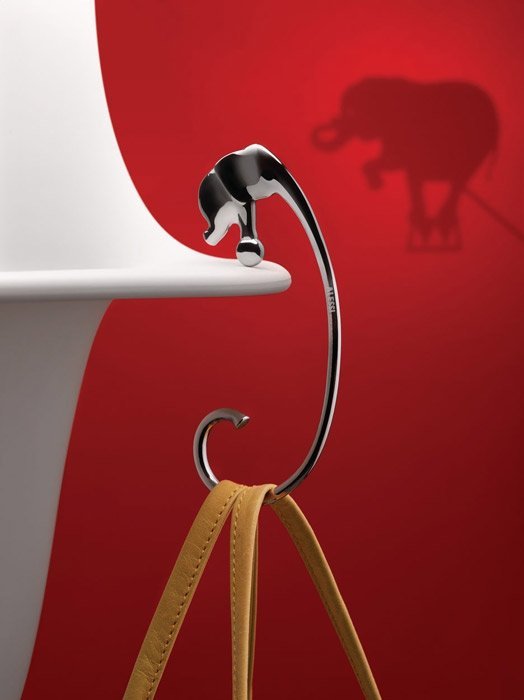 Alessi JUMBO Uchwyt Wieszak na Torebkę / Srebrny