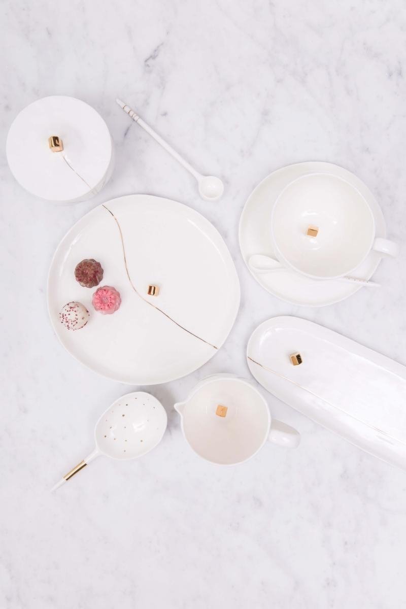 Rader HOME Porcelanowa Filiżanka ze Spodkiem - Złoty Domek