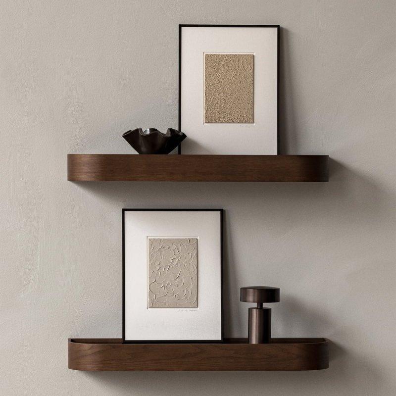 Menu EPOCH Półka Ścienna 79 cm Ciemny Dąb / Półka Wewnętrzna Czarna