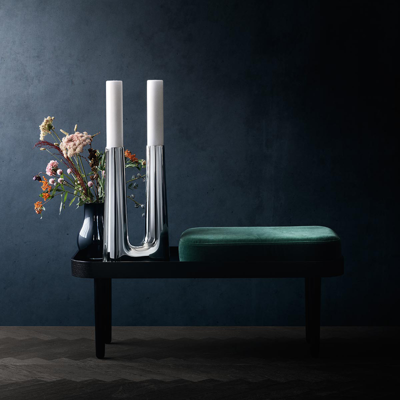 Georg Jensen COPENHAGEN Świecznik Podłogowy 44 cm ze Stali Polerowanej