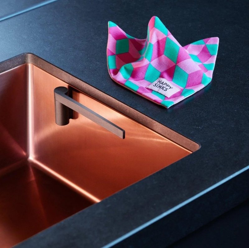 Happy Sinks KITCHEN Magnetyczny Uchwyt na Ściereczkę Kuchenną do Zlewu / Czarny Biokompozyt
