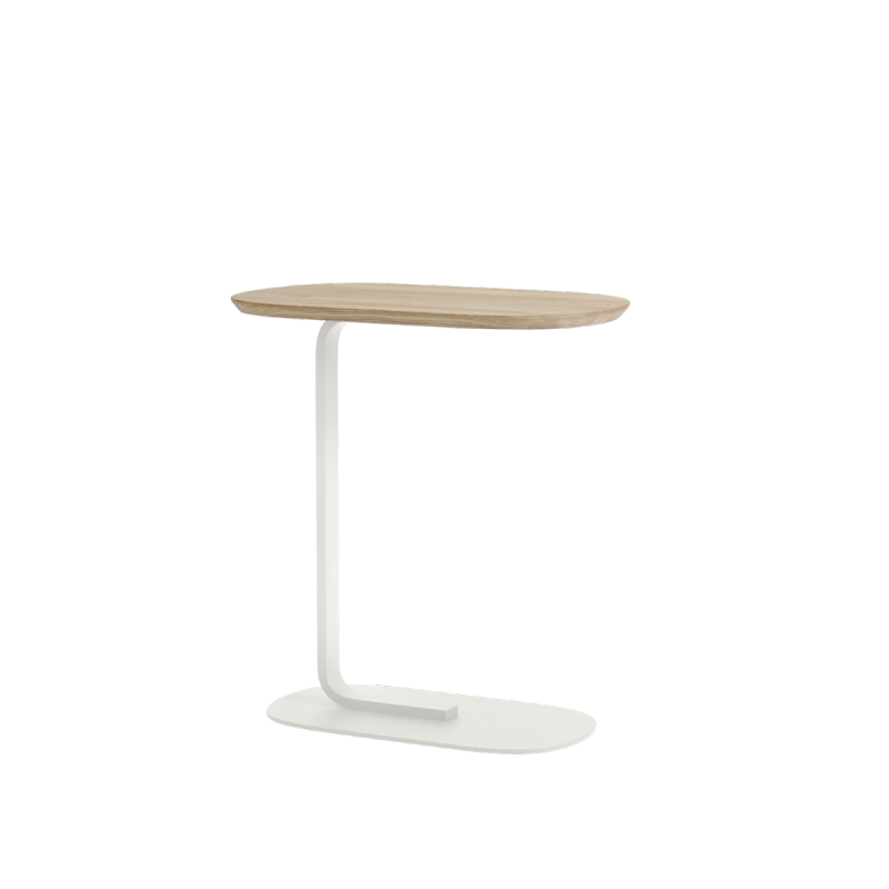 Muuto RELATE Stolik Pomocniczy - Boczny 60,5 cm Biały / Blat Dąb Naturalny