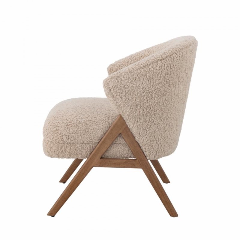 Bloomingville CAMINO Fotel Tapicerowany Boucle / Beżowy