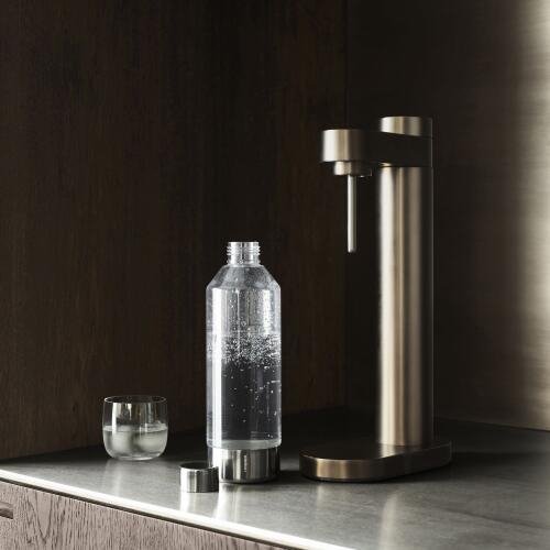 Stelton BRUS CARBONATOR Ekspres do Gazowania - Stalowy Saturator do Wody Gazowanej / Brązowy Metalik