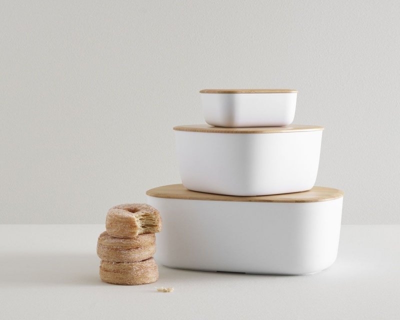 RIG-TIG by Stelton BOX-IT Mały Chlebak z Deską Bambusową / Biały