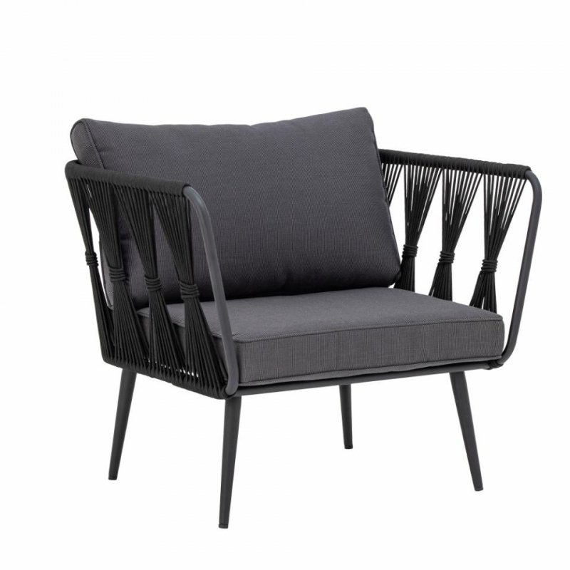 Bloomingville PAVONE Fotel Ogrodowy / Czarny