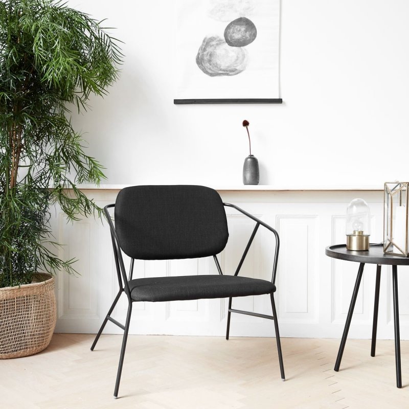 House Doctor KLEVER Krzesło Lounge Chair - Czarne