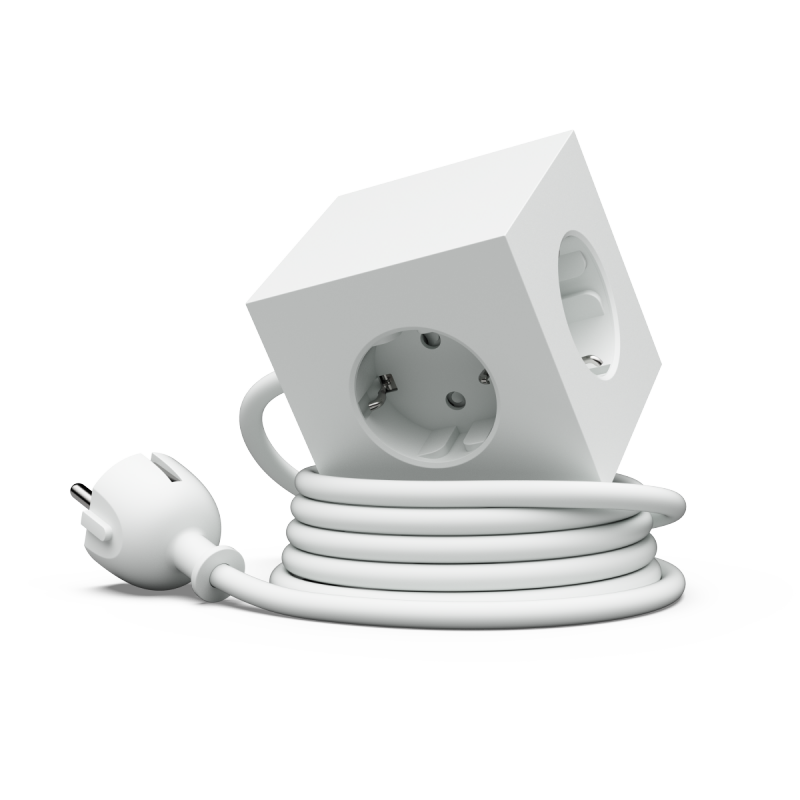 Avolt SQUARE 1 Listwa Zasilająca z Podwójnym USB-C i Magnetyczną Podstawą 3 m / Biały