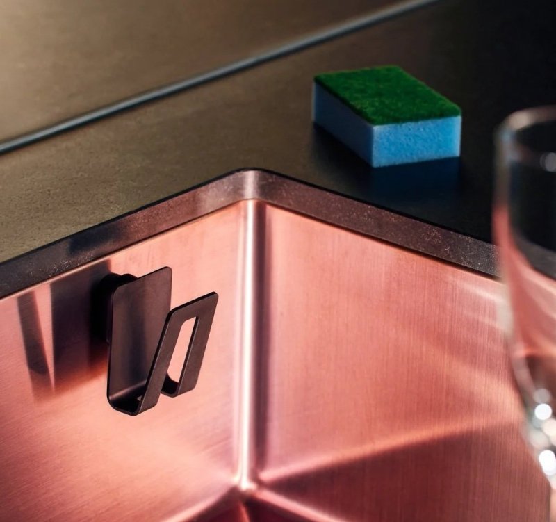 Happy Sinks KITCHEN Magnetyczny Uchwyt na Gąbkę do Zlewu / Czarny Biokompozyt