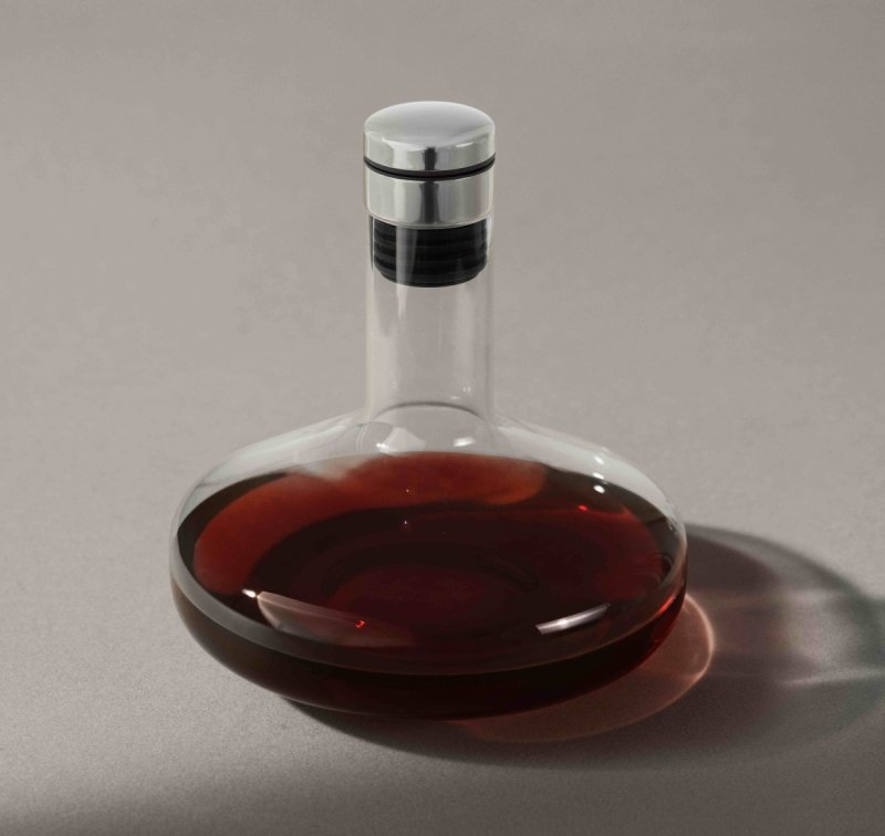 Audo DELUXE Karafka Napowietrzająca - Dekanter do Wina 1,4 l / Srebrna