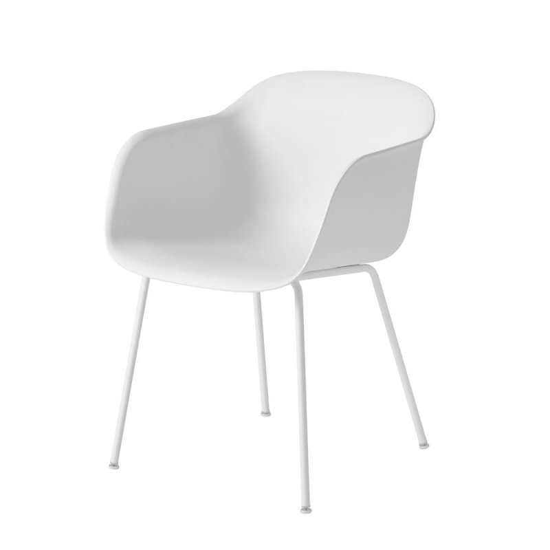 Muuto FIBER ARMCHAIR TUBE BASE Krzesło - Białe