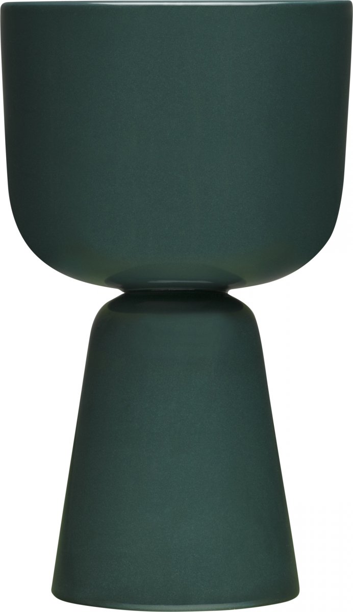 Iittala NAPPULA Osłonka - Doniczka do Kwiatów 15,5 cm - Wysoka / Ciemnozielona