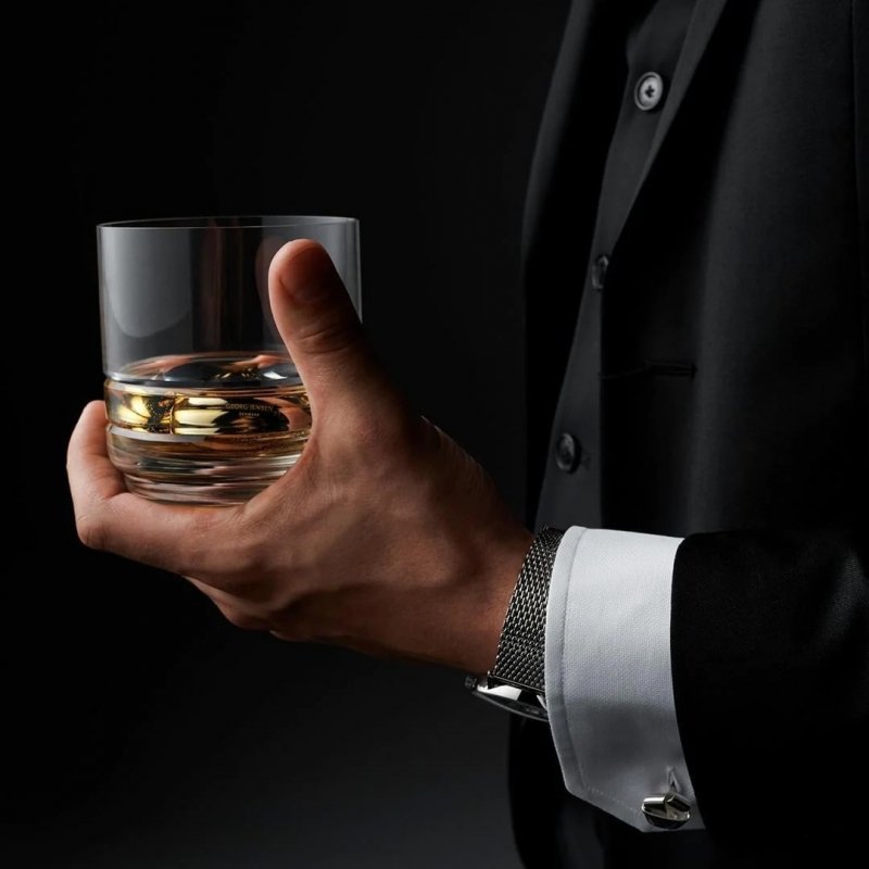 Georg Jensen SKY Stalowe Kostki - Kamienie Chłodzące do Whisky, Drinków 4 Szt. / Srebrne