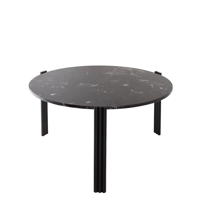 Aytm TRIBUS Stolik Kawowy 80 cm Czarny / Blat Czarny Marmur