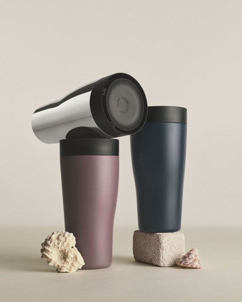 Georg Jensen SKY Stalowy Kubek Termiczny 400 ml / Różowy