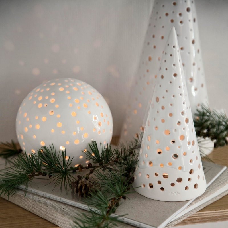 Kähler NOBILI Świecznik Świąteczny Tealight / Choinka 19 cm Biała