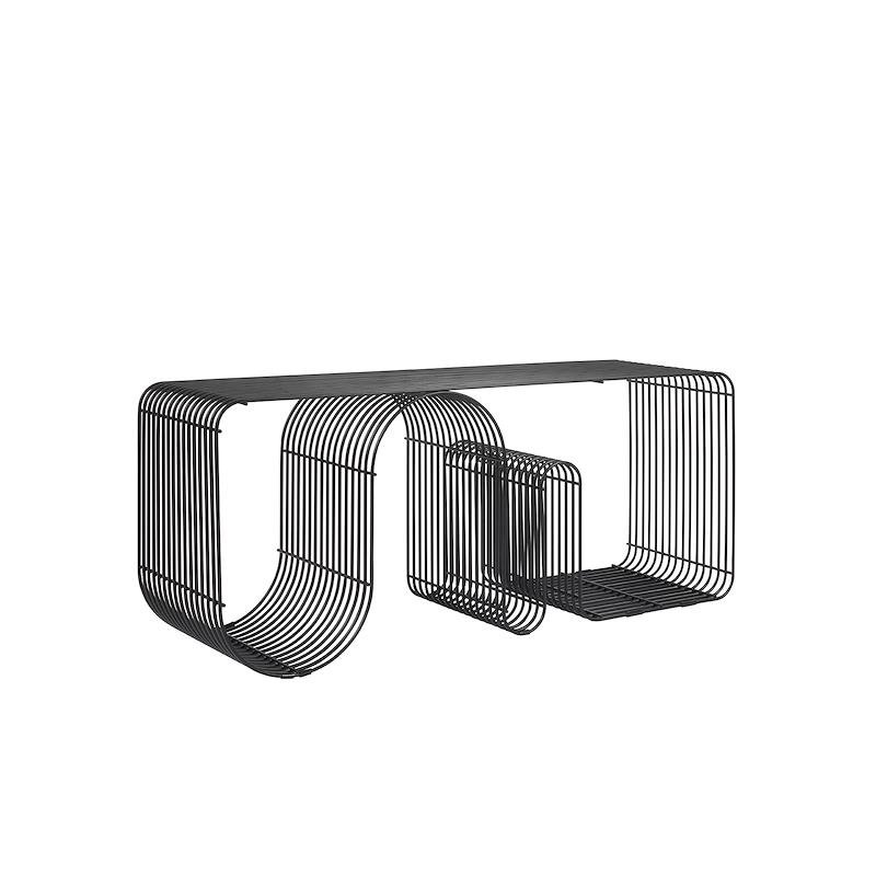 Aytm CURVA Metalowa Ławka 100 cm / Czarna