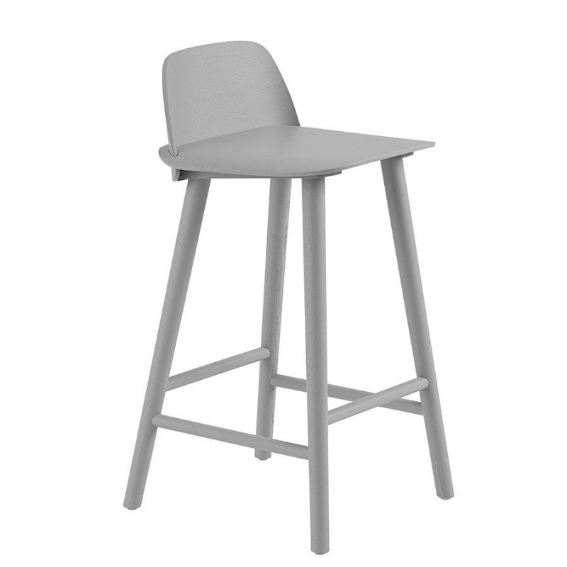 Muuto NERD Hoker - Krzesło Barowe 79 cm Szare