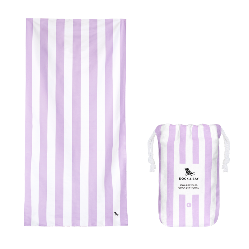 Dock &amp; Bay CABANA Szybkoschnący Ręcznik Plażowy 160x90 cm / Lombok Lilac
