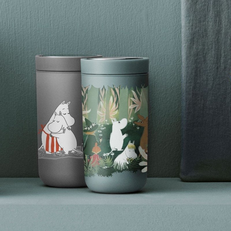 Stelton TO GO Kubek Termiczny 200 ml MUMINKI / Zielony Dusty Green