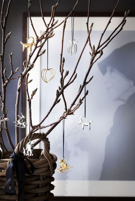 Rosendahl KAREN BLIXEN Christmas Zawieszka Świąteczna - Serce Liść - Srebrna