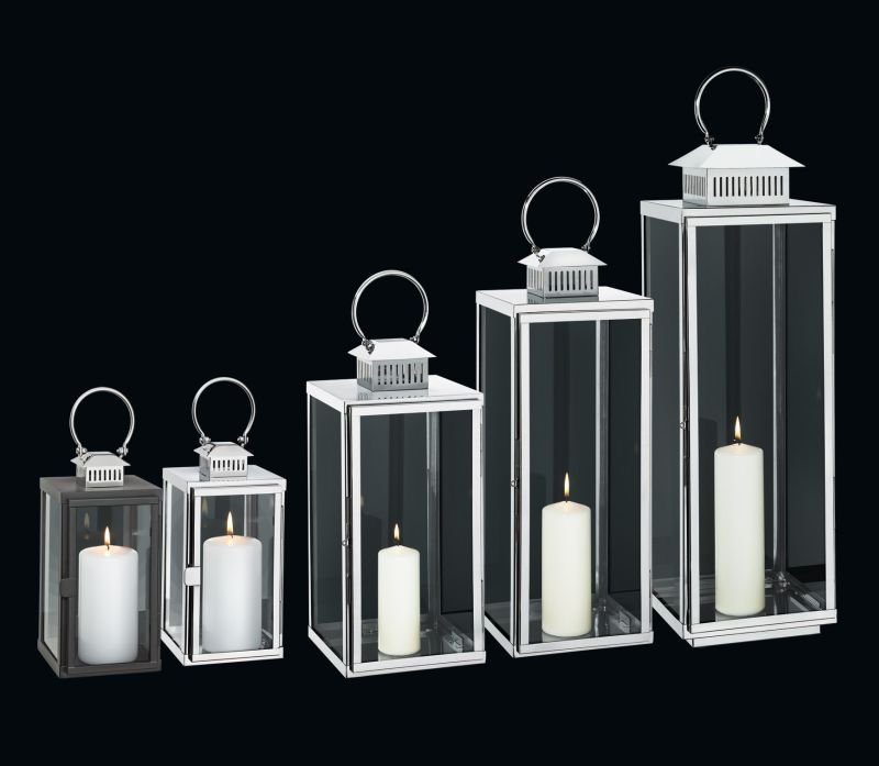 Cilio TORRE Lampion 30 cm Srebrny